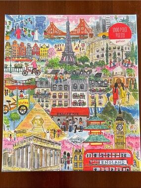 Galison 1000-Piece Colorful Landmarks Jigsaw Puzzle - Multi